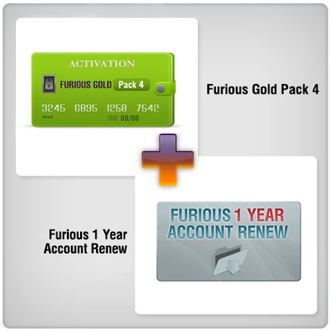 Продовження доступу в зону підтримки Furious на 1 рік + Furious Gold Pack 4