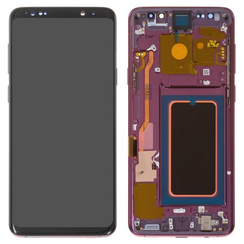 Дисплей для Samsung G965 Galaxy S9 Plus, фіолетовий, з рамкою, Оригінал переклеєне скло , lilac purple