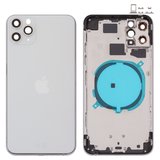 Корпус для iPhone 11 Pro Max, сріблястий, з тримачем SIM-карти, з боковими кнопками, matte silver