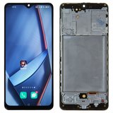 Дисплей для Samsung A315 Galaxy A31, чорний, з рамкою, High Copy, з широким обідком, (OLED)