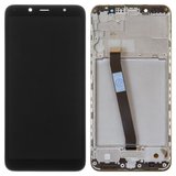 Дисплей для Xiaomi Redmi 7A, чорний, без логотипа, з рамкою, Оригінал (переклеєне скло), MZB7995IN, M1903C3EG, M1903C3EH, M1903C3EI