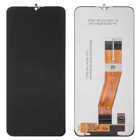 Дисплей для Samsung A037F Galaxy A03s, чорний, без рамки, Original PRC , з жовтим шлейфом, 160,5x72 mm 