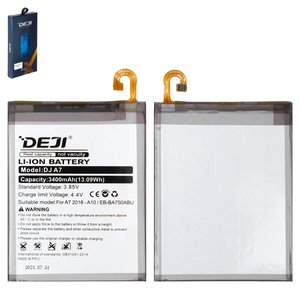Акумулятор Deji EB BA750ABU для Samsung A105F DS Galaxy A10, A750 Galaxy A7 2018 , A750F Galaxy A7 2018 , M105F DS Galaxy M10, Li ion, 3,85 B, 3400 мАг