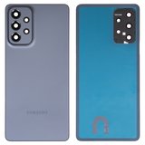 Задня панель корпуса для Samsung A736 Galaxy A73 5G, сіра, із склом камери