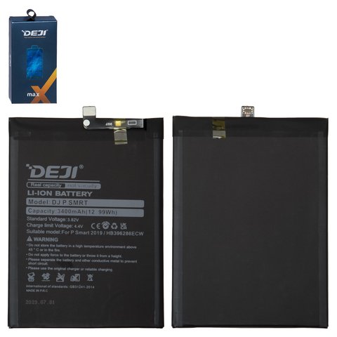 Акумулятор Deji HB396286ECW для Huawei Honor 10 Lite, P Smart 2019 , Li ion, 3,82 B, 3400 мАг