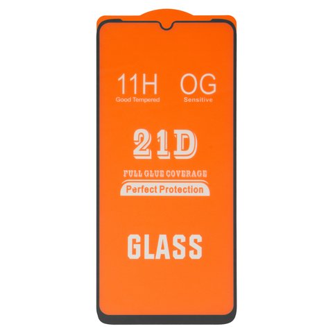 Защитное стекло для Realme C11, C12, C15, Narzo 30A, совместимо с чехлом, Full Glue, без упаковки , черный, cлой клея нанесен по всей поверхности