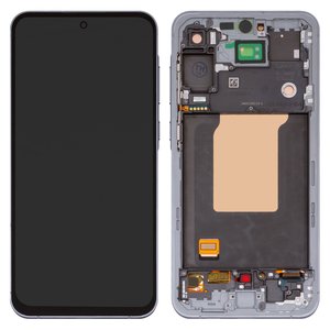 Дисплей для Samsung A556 Galaxy A55, блакитний, з рамкою, High Copy, OLED , iceblue