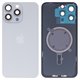 Задняя панель корпуса для iPhone 15 Pro Max, белая, со стеклом камеры, High Copy