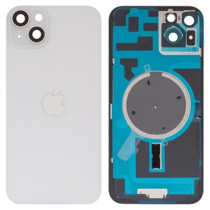 Задняя панель корпуса для iPhone 14 Plus, белая, со стеклом камеры, High Copy, starlight