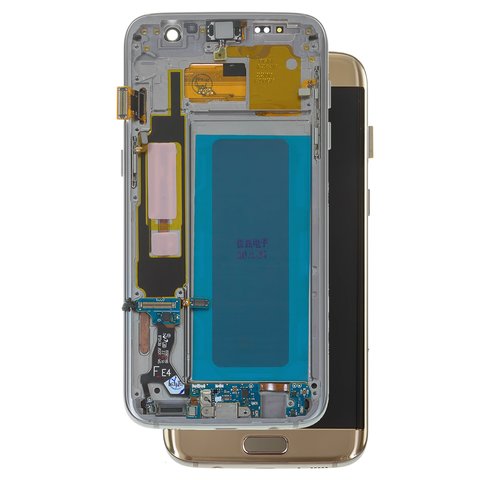 Willen Geef rechten Voor een dagje uit LCD compatible with Samsung G935 Galaxy S7 EDGE, (golden, with frame, High  Copy, (OLED)) - All Spares