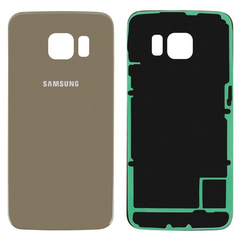 Housing Back Cover compatible with Samsung G925F Galaxy S6 EDGE, golden, 2.5D, Original PRC  