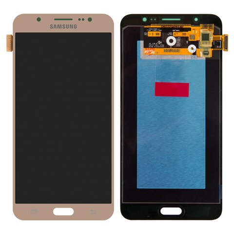 LCD compatible with Samsung J710 Galaxy J7 2016 , golden, without frame, Original PRC , original glass 