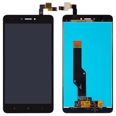 LCD compatible with Xiaomi Redmi Note 4X, black, without frame, original change glass  , glued touchscreen, Snapdragon, BV055FHM N00 1909_R1.0 