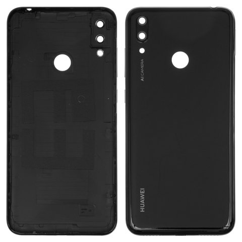 Housing Back Cover compatible with Huawei Y7 2019 , black, midnight black 
