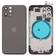 Housing compatible with iPhone 11 Pro, (gray, with SIM card holders, with side buttons, matte space gray)