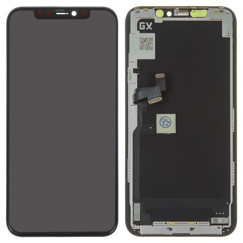 LCD compatible with Apple iPhone 11 Pro, black, with frame, HC, OLED , GX OEM soft 