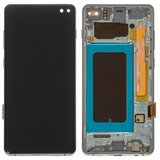 Pantalla LCD puede usarse con Samsung G975 Galaxy S10 Plus, verde, con marco, original (vidrio reemplazado)
