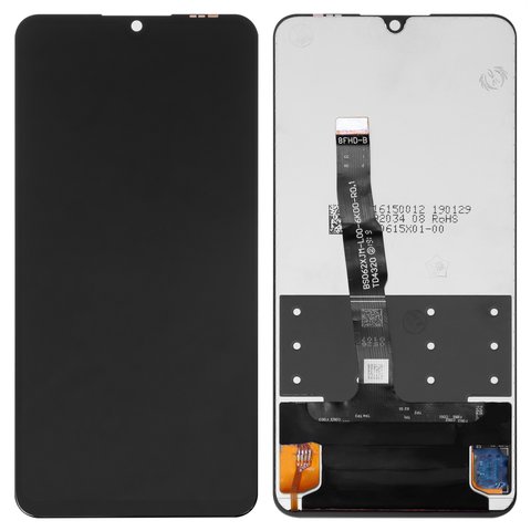 LCD compatible with Huawei Nova 4e, P30 Lite, P30 Lite 2020  New Edition, black, without frame, original change glass 