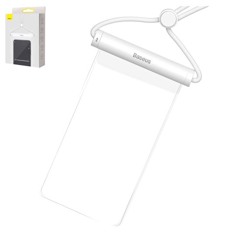 Чехол Baseus Cylinder Slide cover, белый, универсальный, карманчик, водонепроницаемый, силикон, пластик, #ACFSD E02