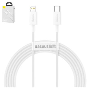 USB кабель Baseus Superior, USB тип C, Lightning, 200 см, 20 Вт, белый, силиконовый, #CATLYS C02