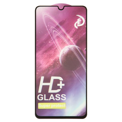 Tempered Glass Screen Protector All Spares compatible with Samsung A135 Galaxy A13, A137 Galaxy A13, M135 Galaxy M13, Full Glue, compatible with case, black, the layer of glue is applied to the entire surface of the glass 
