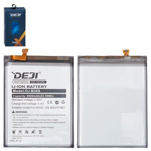 Battery Deji EB BM207ABY compatible with Samsung M215 Galaxy M21, M307 Galaxy M30s, M307F Galaxy M30s, M315 Galaxy M31, M315F DS Galaxy M31, Li ion, 3.85 V, 6000 mAh 