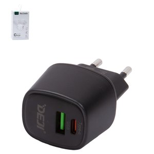 Mains Charger Deji A88, 20 W, black, 2 outputs 