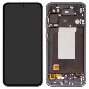 Pantalla LCD puede usarse con Samsung A566 Galaxy A56, negro, con marco, High Copy, OLED , graphite