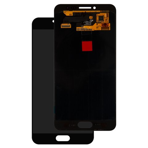 LCD compatible with Samsung C5000 Galaxy C5, black, without frame, Original PRC , original glass 