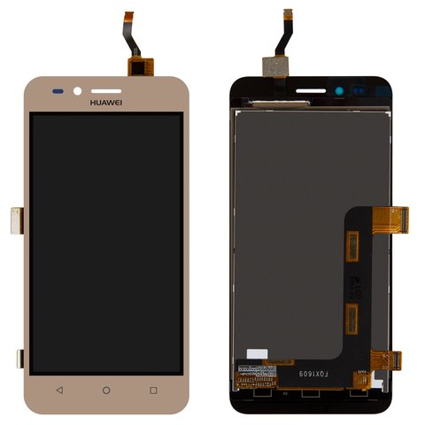 LCD compatible with Huawei Y3 II, golden, version 3G , Logo Huawei, without frame, High Copy, LUA U03 U23 L03 L13 L23 