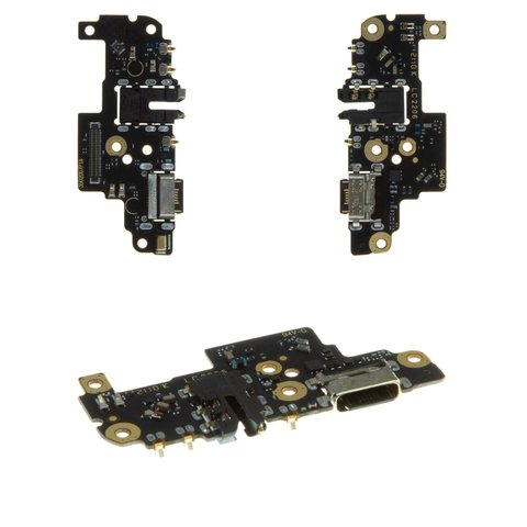 Flat Cable compatible with Xiaomi Redmi Note 8 Pro, headphone connector, charge connector, with microphone, with components, PRC, charging board, M1906G7I, M1906G7G 