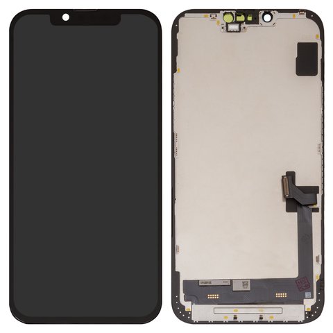 LCD compatible with iPhone 14 Plus, black, with frame, AAA, TFT  