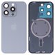 Housing Back Cover compatible with iPhone 15 Pro, (white, with camera lens, PRC)