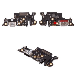 Flat Cable compatible with Oppo A3 CPH2669 , A40, headphone connector, charge connector, with microphone, with components, Original PRC , charging board 