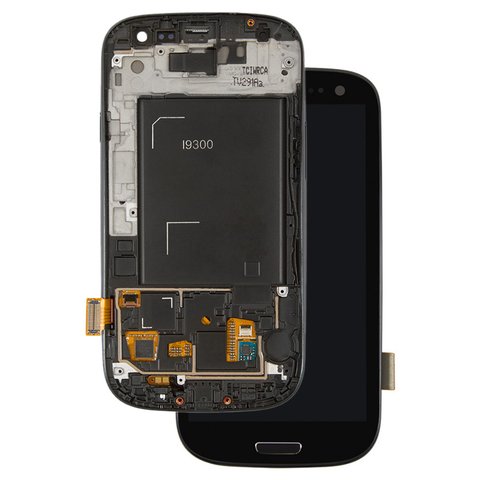 Pantalla LCD puede usarse con Samsung I9300 Galaxy S3, negro, con marco, original vidrio reemplazado 