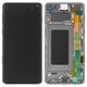 Pantalla LCD puede usarse con Samsung G973 Galaxy S10, negro, con marco, Original, empaque industrial, #GH82-18850A/GH82-18835A