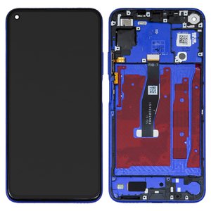 Pantalla LCD puede usarse con Huawei Honor 20, Nova 5T, azul, con marco, Original PRC , YAL L21