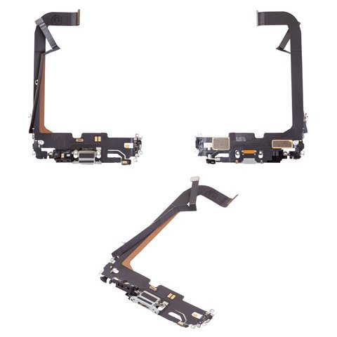 Cable flex puede usarse con iPhone 13 Pro Max, del conector de carga, blanco, con micrófono, con componentes, Original PRC , Lightning