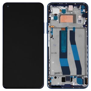 Pantalla LCD puede usarse con Xiaomi Mi 11 Lite 5G NE, azul, con marco, Original PRC 