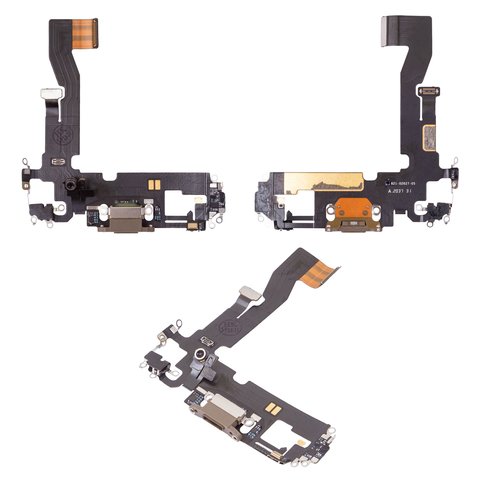 Cable flex puede usarse con iPhone 12, iPhone 12 Pro, del conector de carga, dorado, con micrófono, con componentes, Original PRC 