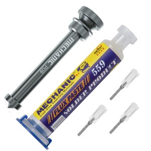 Fundente en pasta Mechanic CMOV 559TC HF, con émbolo metálico, actividad alta, 10 ml