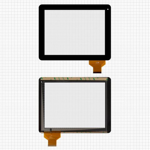 Сенсорный экран для China Tablet PC 9,7"; Cube U9GT4; IconBIT NetTAB Space 3; DNS AirTab M975W; Q Pad RC9724C, черный, 237 мм, 54 pin, 184 мм, емкостный, 9.7", #E C970101 01 TPC 50146 V1.0 CTP 9.7" 001 E 97011 01