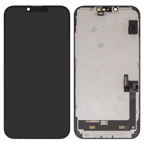 Дисплей для iPhone 14 Plus, чорний, з рамкою, Оригінал переклеєне скло 