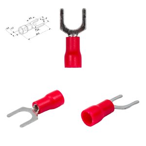 Наконечник SV1.25 6, 6 мм, вилковий, ізольований, червоний, 10 шт., 0,5 1,5 мм²