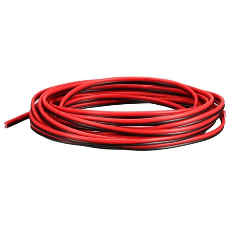 Провод в силиконовой изоляции 2x24AWG, 0,25 мм², 1 м, черный, красный, UL3135