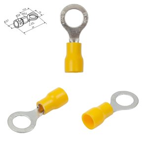 Наконечник RV 2,0 6, 6 мм, кільцевий, ізольований, жовтий, 10 шт., 1,5 2,5 мм²