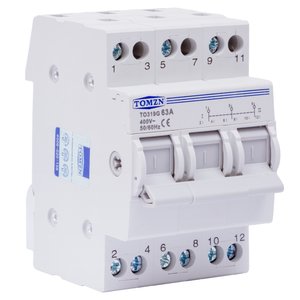 Автомат ввода резерва TOMZN TO319G, 3P, 400 В, 63A, MTS, трипозиційний
