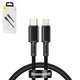 USB кабель Baseus High Density Braided, USB тип-C, Lightning, 200 см, 20 Вт, чорний, #CATLGD-A01