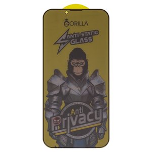 Защитное стекло для Apple iPhone 13, iPhone 13 Pro, iPhone 14, совместимо с чехлом, Full Glue, Anti Static, Anti Peeping, черный, gorilla