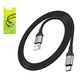 USB кабель Hoco X102, USB тип-C, USB тип-A, 100 см, 3 A, чорний, в нейлоновому обплетенні, #6942007608770